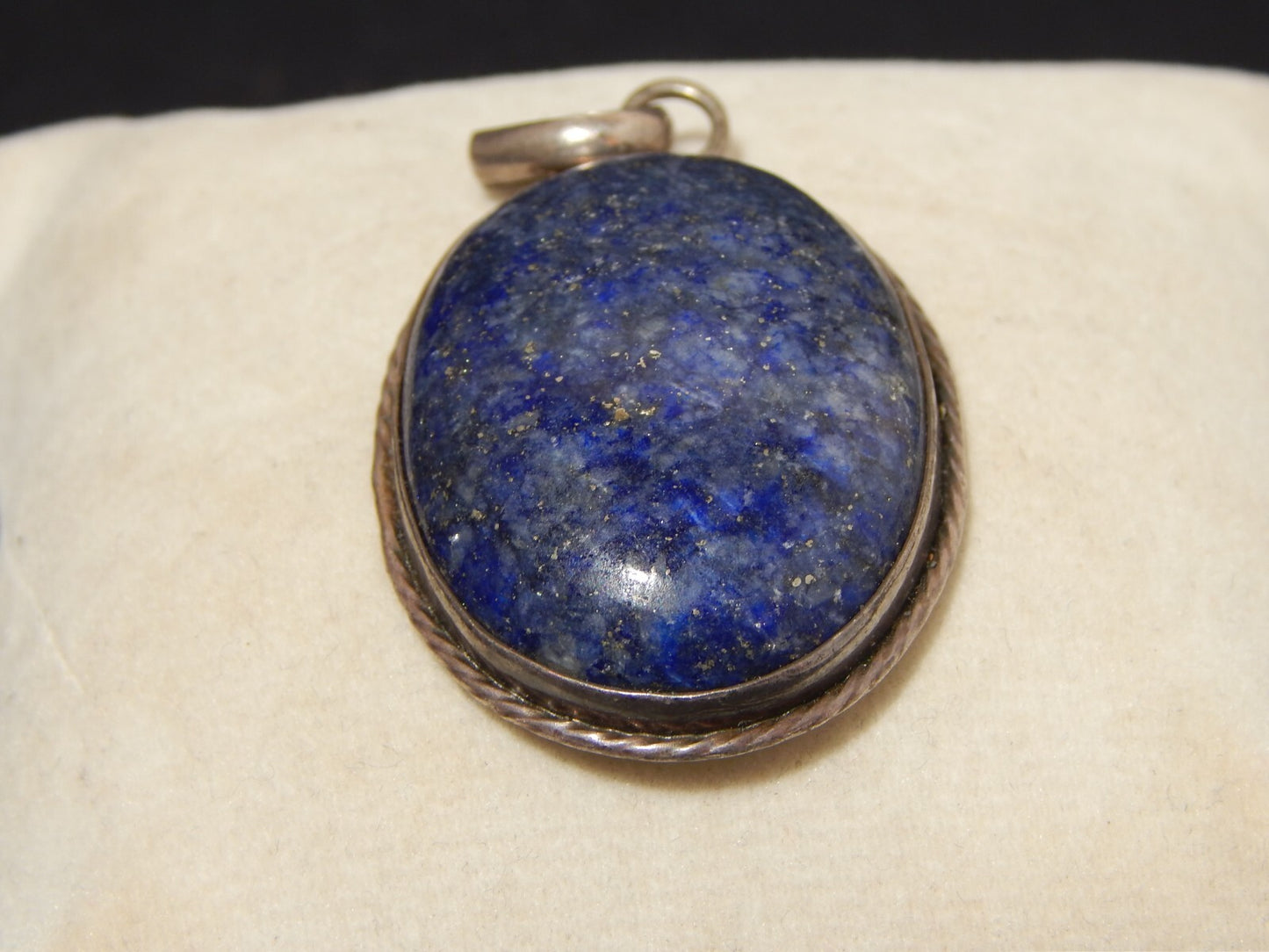 VINTAGE CIONDOLO IN ARGENTO CON CABOCHON IN LAPISLAZZULO