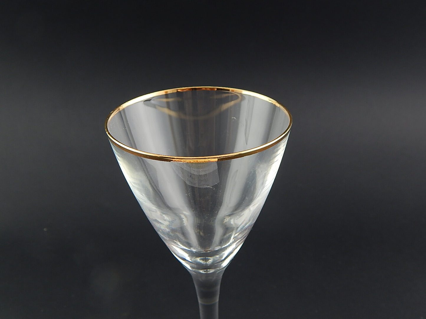 ANTICO RARO ART DECO BICCHIERE CALICE CRISTALLO CON PROFILO ORO ZECCHINO