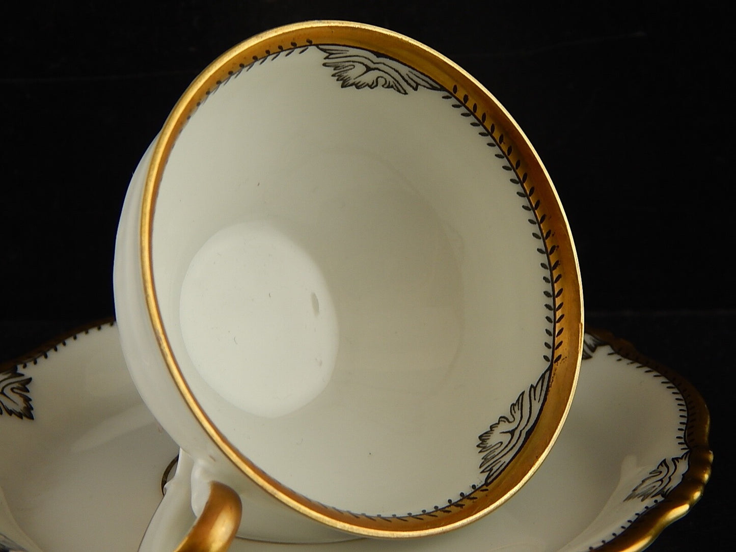 ANTICA ART DECO TAZZINA CAFFÈ PORCELLANA BIANCA E ORO BAVARIA SELTMANN WEIDEN