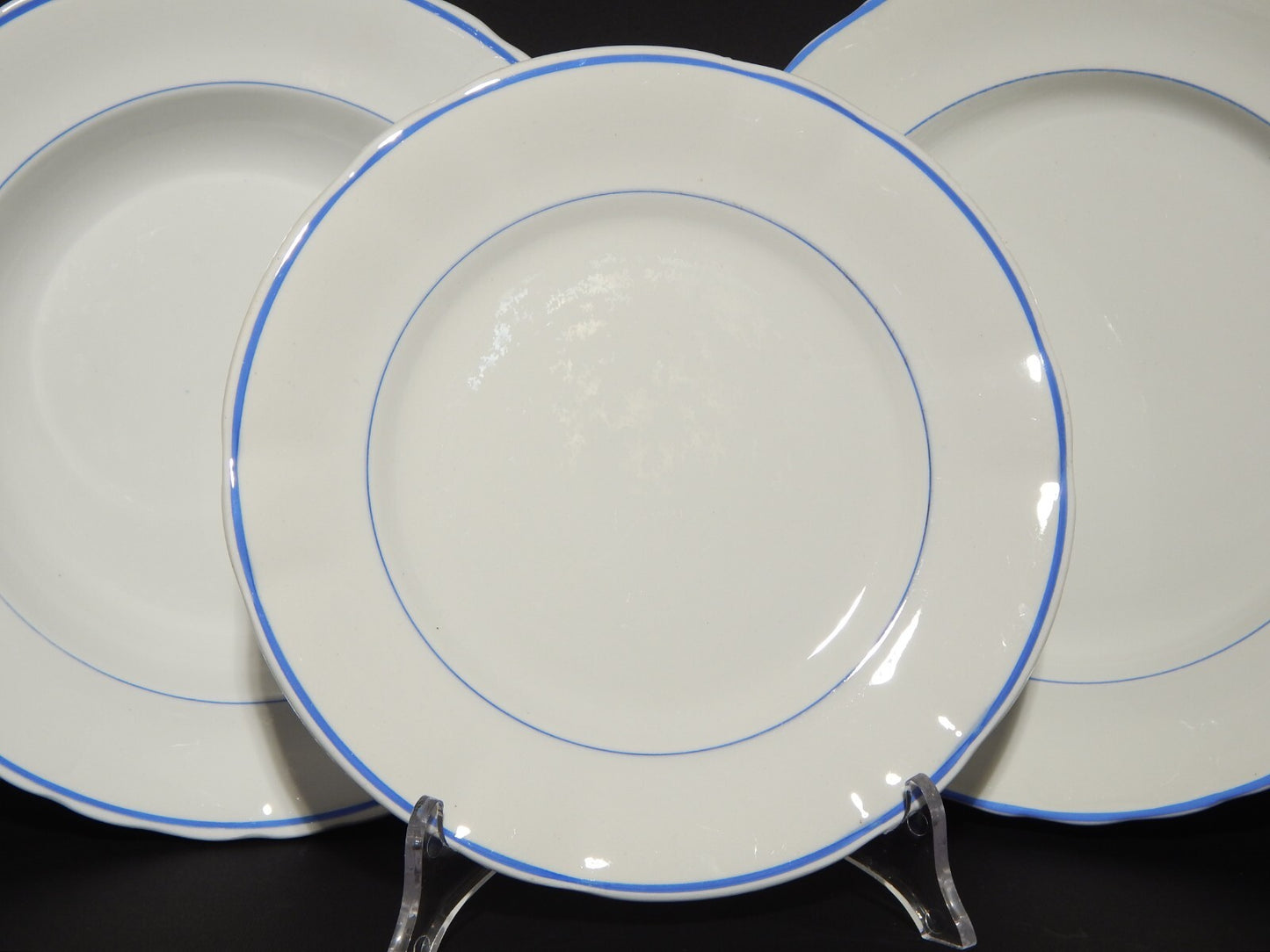 ANTICO RARO SERVIZIO PIATTI CERAMICA BIANCA PROFILO BLU RICHARD MILANO PRIMO 900