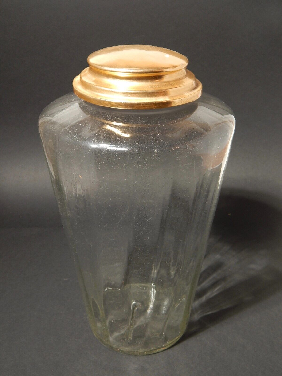 ANTICO VASO E COPERCHIO ALBARELLO VETRO SOFFIATO ALTARE PASTICCERIA O DROGHERIA