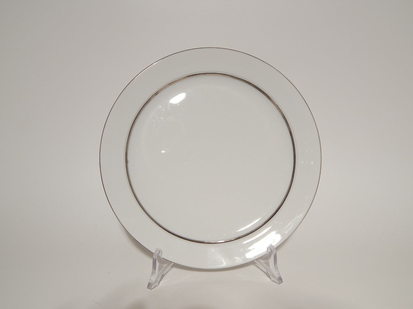 VINTAGE ELEGANTE SERVIZIO 18 PIATTI PORCELLANA BIANCA ARGENTO ESCHENBACH IMPERO