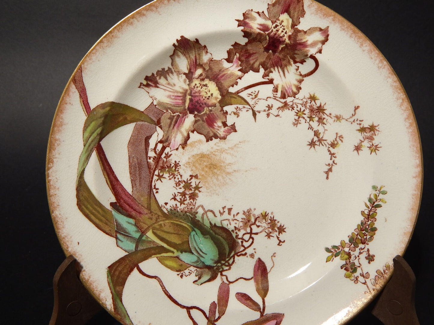 ANTICO ART NOUVEAU PIATTO CERAMICA ALEXANDRIA HOLLINSHEAD&KIRKHAM TUNSTALL X287