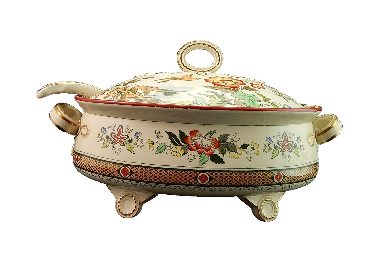 ANTICA 1880 ZUPPIERA CENTROTAVOLA SEMIPORCELLANA INGLESE BISHOP POWELL & STONIER