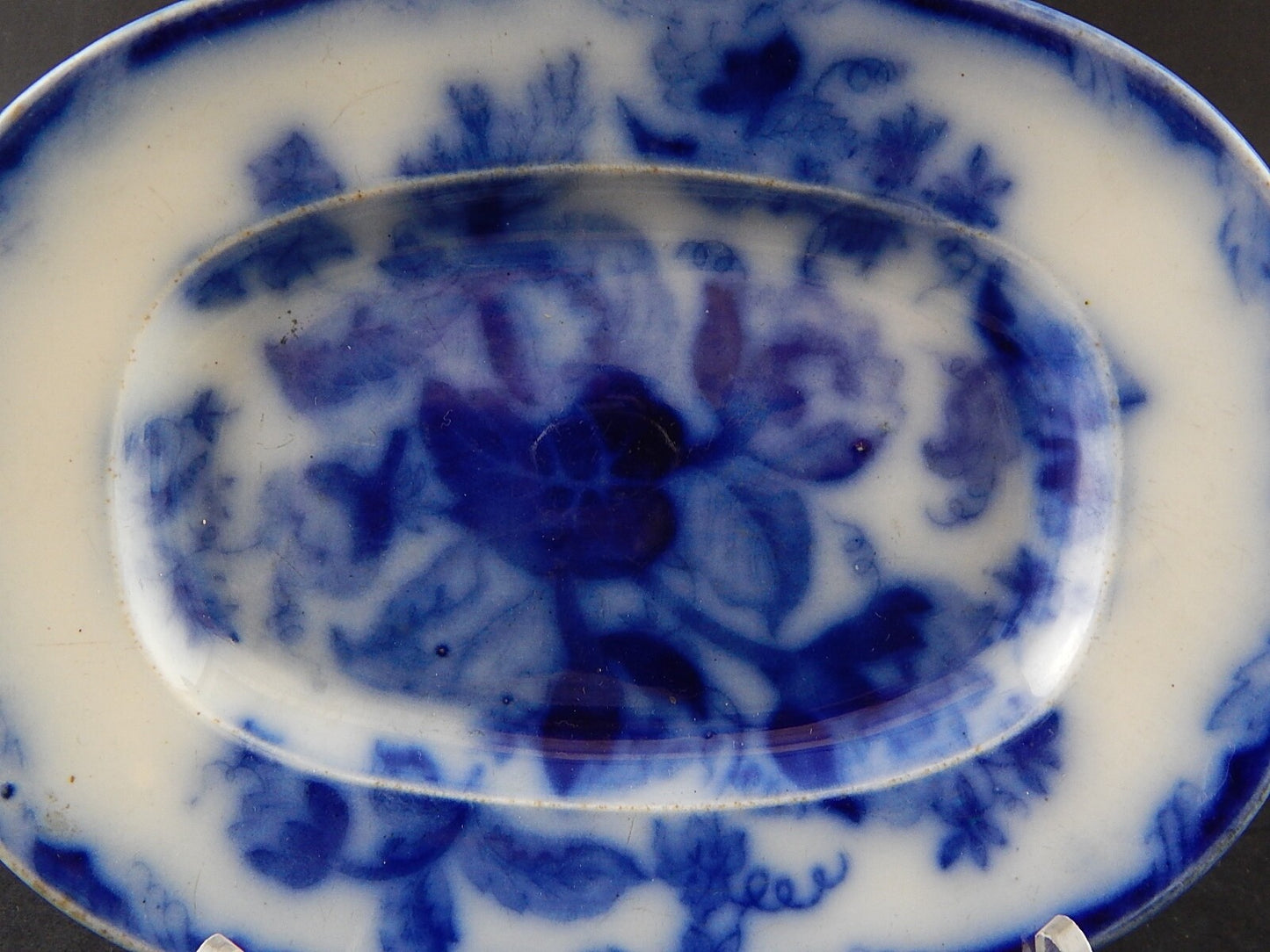 ANTICO VASSOIO NINFEE CERAMICA RICHARD MILANO SCR FINE 800 FLOW BLUE WATER NYMPH
