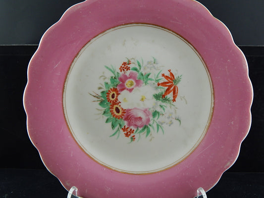 ANTICO PREZIOSO RARO PIATTO PORCELLANA EPOCA LUIGI FILIPPO VECCHIO PARIGI #2923