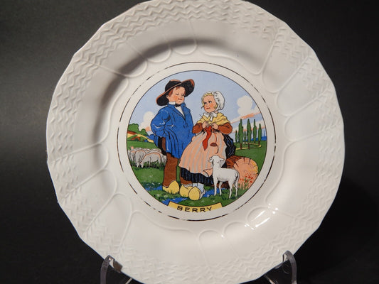 ANTICO PIATTO DECORATIVO CERAMICA SARREGUEMINES BERRY PRIMA META' 900