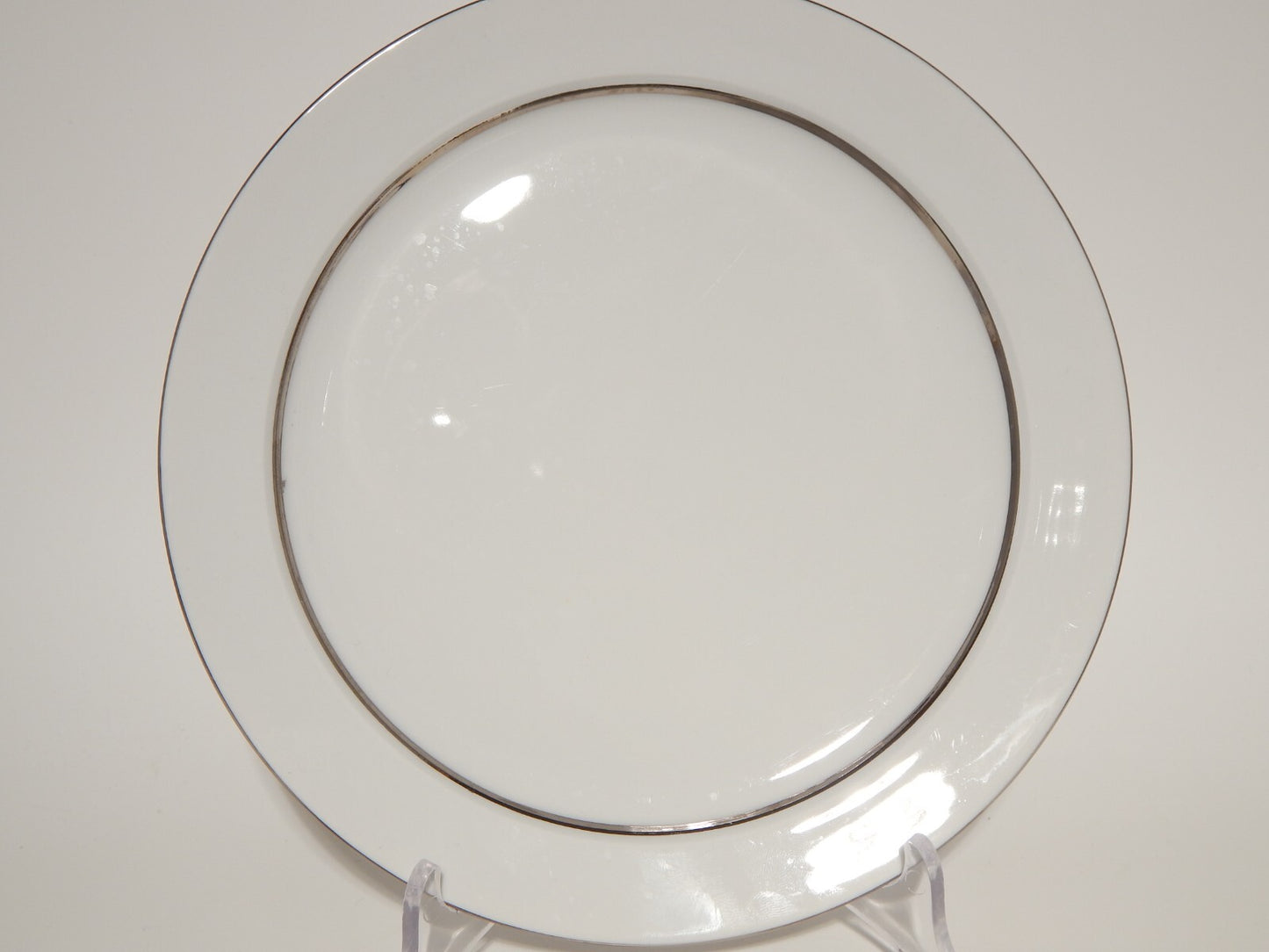 VINTAGE ELEGANTE SERVIZIO 18 PIATTI PORCELLANA BIANCA ARGENTO ESCHENBACH IMPERO