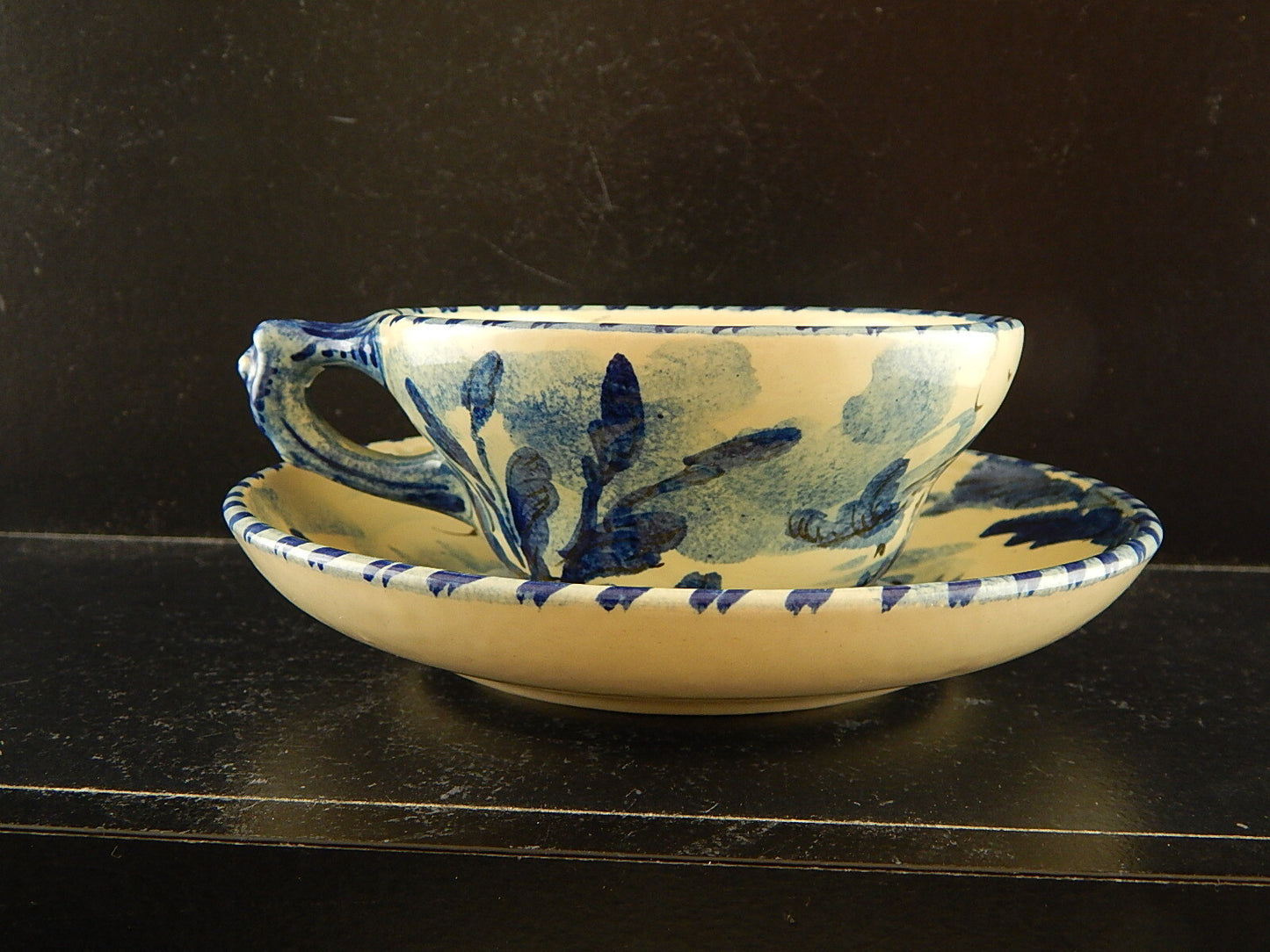 ANTICA TAZZA DA TE' CERAMICA ALBISOLA HANDMADE MADE ITALY DIPINTA A MANO #1