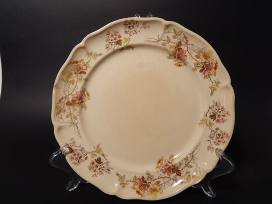 ANTICO RARO PIATTO CERAMICA VILLEROY&BOCH METTLACH DI FINE 1800 CM. 24,5 DIFETTO