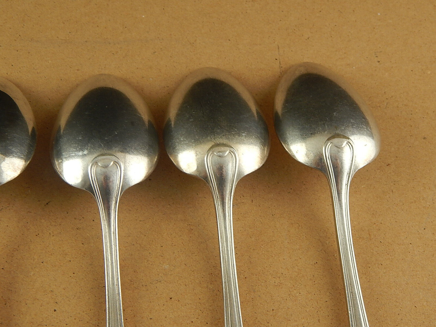 SET 5 CUCCHIAI ANTICHI ALPACCA ARGENTATA SILVER PLATED FINE 800 MAURIZIANO