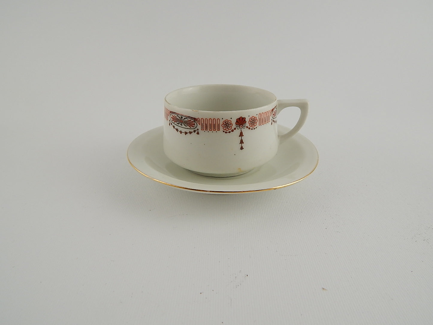 ANTICA TAZZINA E PIATTINO PORCELLANA CERAMICA RICHARD GINORI ART DECO PRIMO 900