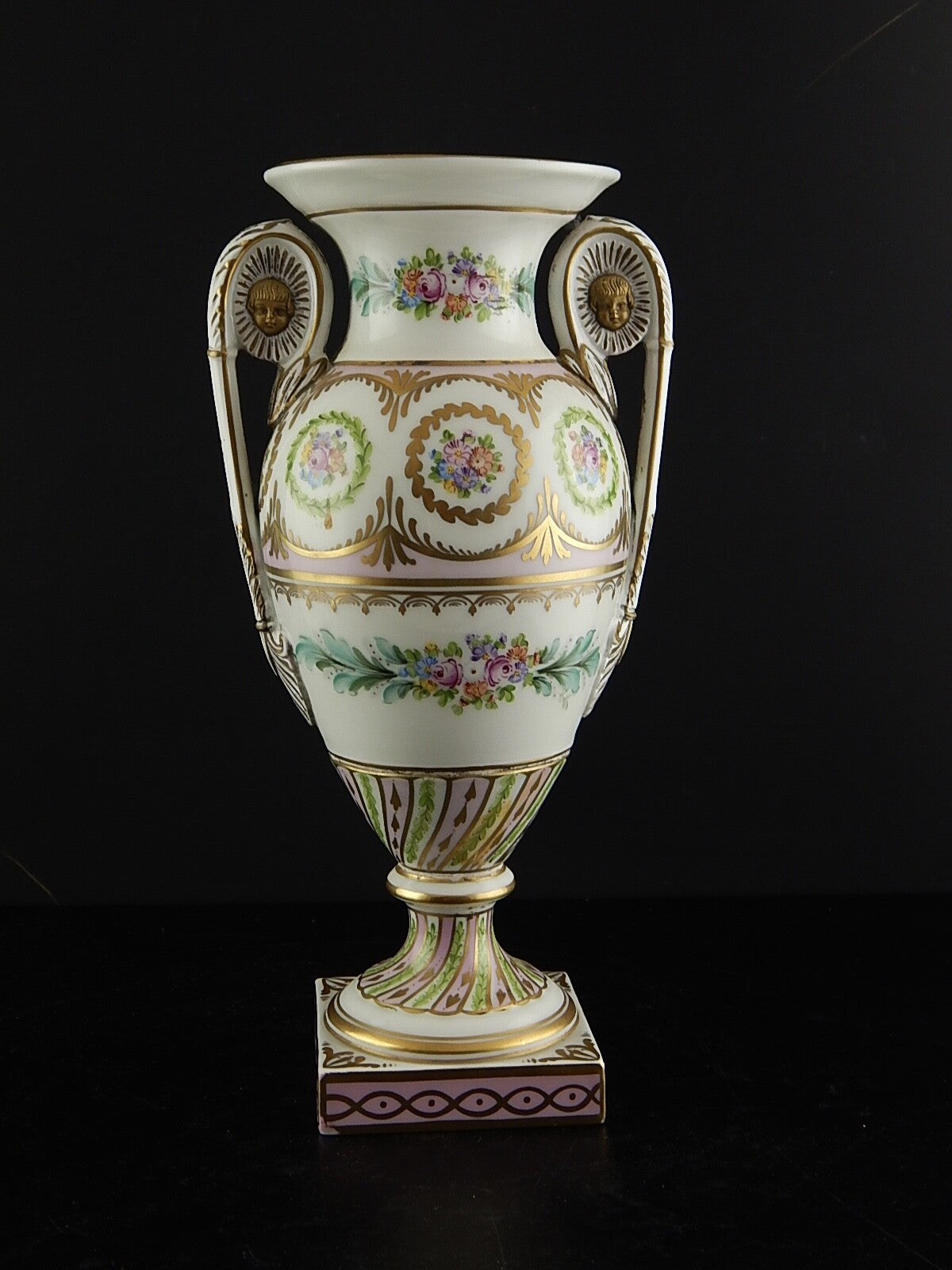 ANTICO PREZIOSO VASO IMPERO PORCELLANA DRESDA DRESDEN CARL THIEME 1900
