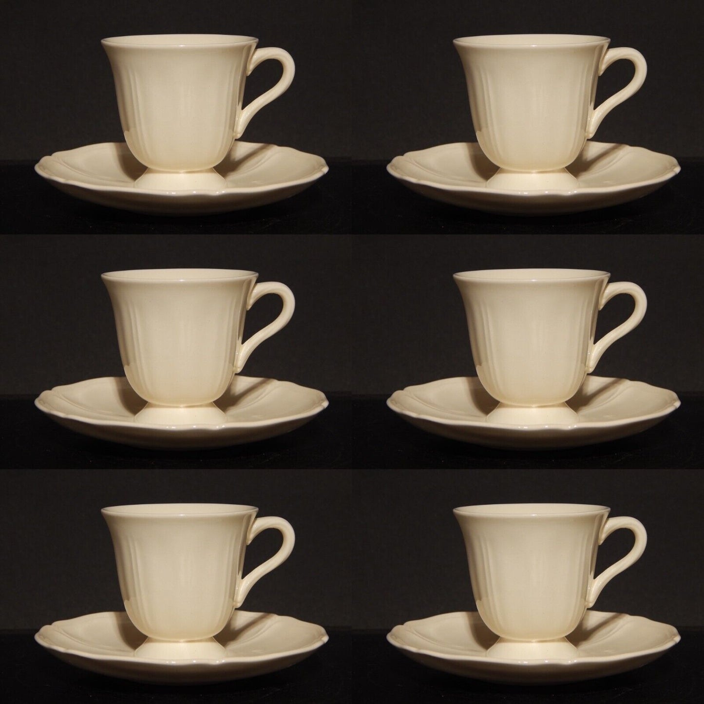 VINTAGE CERAMICA WEDGWOOD ETRURIA BARLASTON QUEENS SHAPE SET 6 DEMI TAZZE