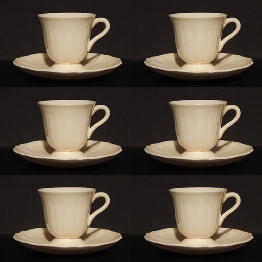 VINTAGE CERAMICA WEDGWOOD ETRURIA BARLASTON QUEENS SHAPE SET 6 DEMI TAZZE