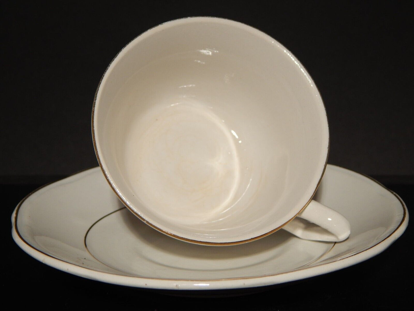 ANTICO ART DECO TAZZA DA TE' CERAMICA PROFILI ORO REVELLI LAVENO