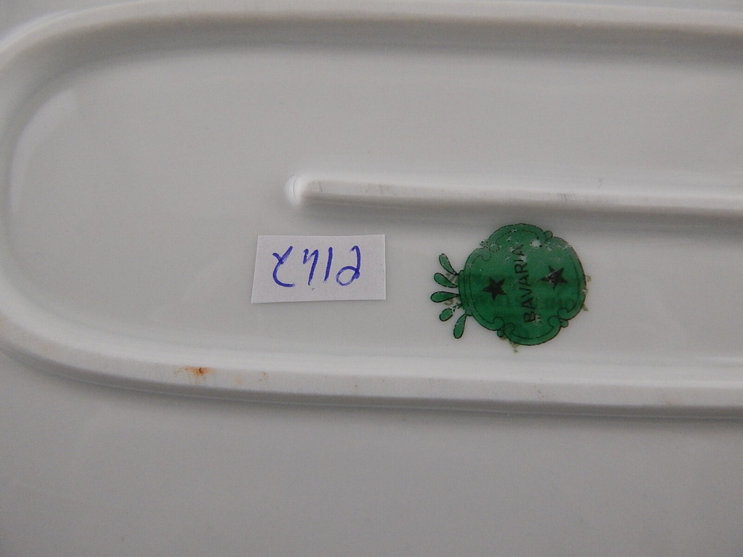 ANTICO VASSOIO PIATTO OVALE PORCELLANA HUTSCHENREUTHER BAVARIA DECORO LIMOGES