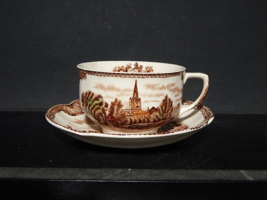 ANTICA TAZZA TE' PORCELLANA JOHNSON BROS OLD BRITAIN CASTLE MULTICOLOR DIFETTO #