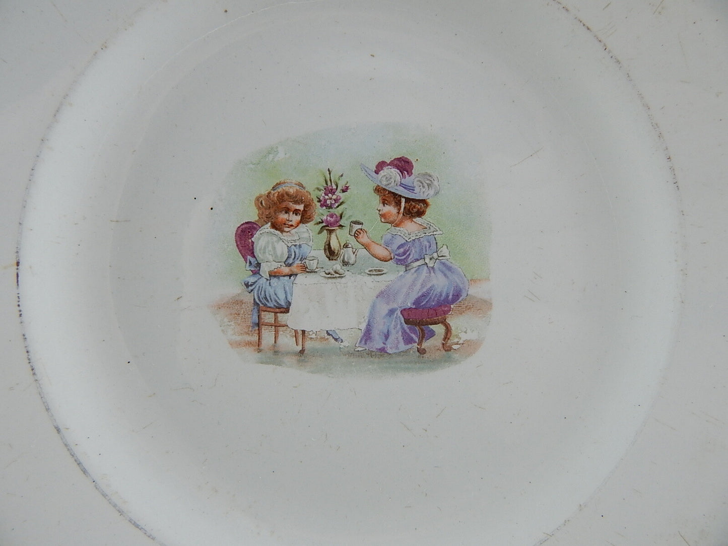 ANTICO PIATTO CERAMICA ITALIANA FONTEBASSO TREVISO COLLEZIONE DECALCOMANIA