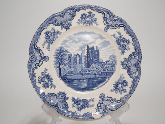 VINTAGE JOHNSON BROS OLD BRITAIN CASTLE BLU PIATTO PIANO PORCELLANA DIFETTO 1911