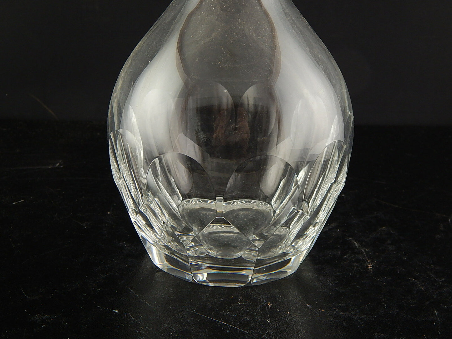 ANTICA RARA BOTTIGLIA DECANTER TAVOLA ART DECO CRISTALLO PESANTE E MOLATO