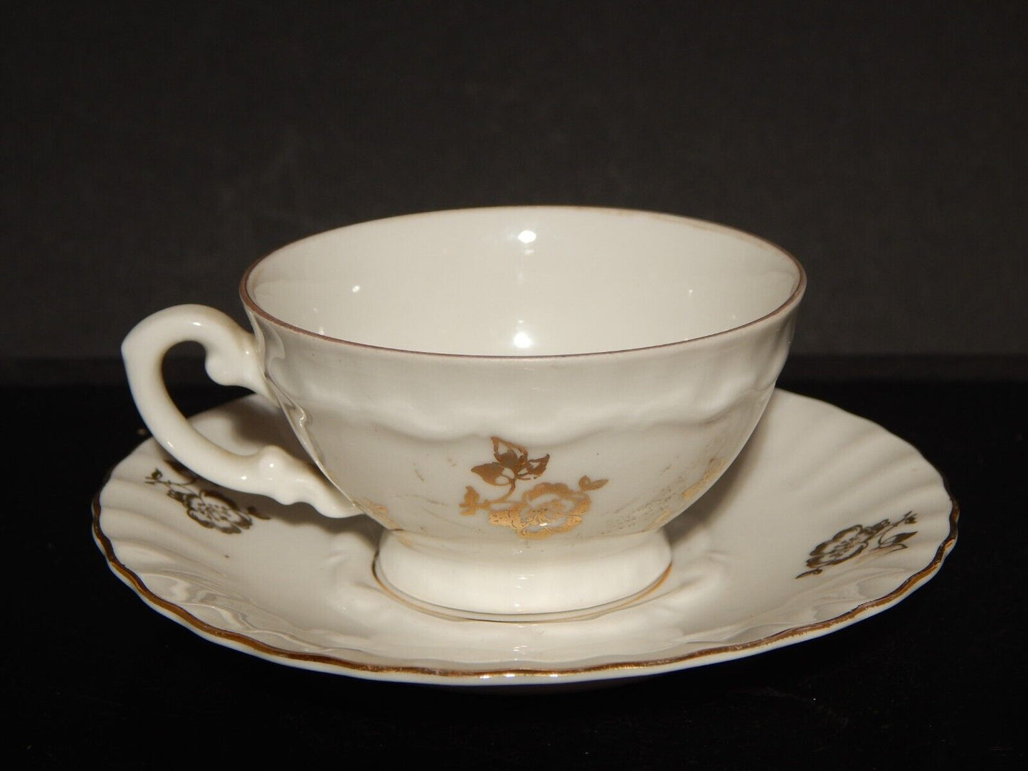 ANTICA ROCAILLE TAZZINA CAFFÈ PORCELLANA MITTERTEICH META' 900 U.S. ZONE GERMANY