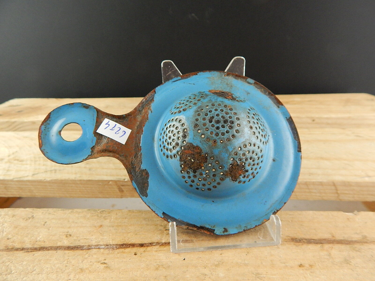 VINTAGE COLINO LATTA SMALTATA PORCELLANATA AZZURRA COUNTRY CHIC