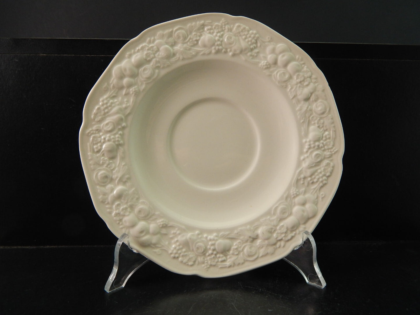 VINTAGE TAZZA DA BRODO CONSOMME' CERAMICA BIANCA CROWN DUCAL RICHARDSON DIFETTO