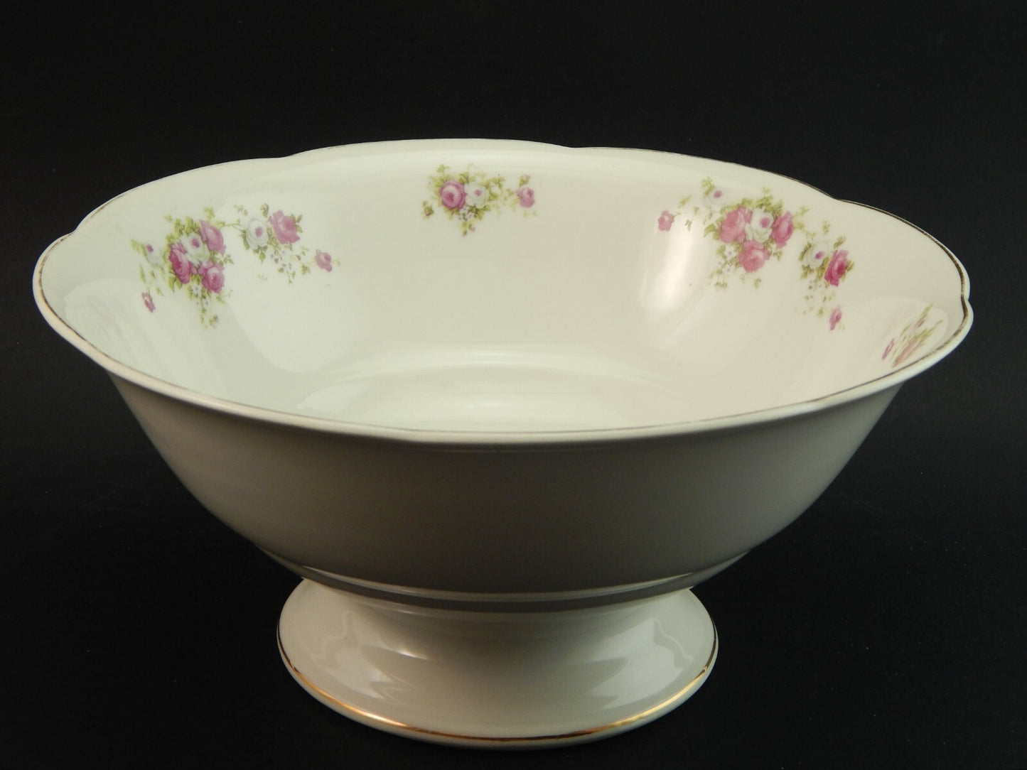 ANTICA LIMOGES FRUTTIERA CENTROTAVOLA PORCELLANA FINE 800 BOUQUET DI ROSE