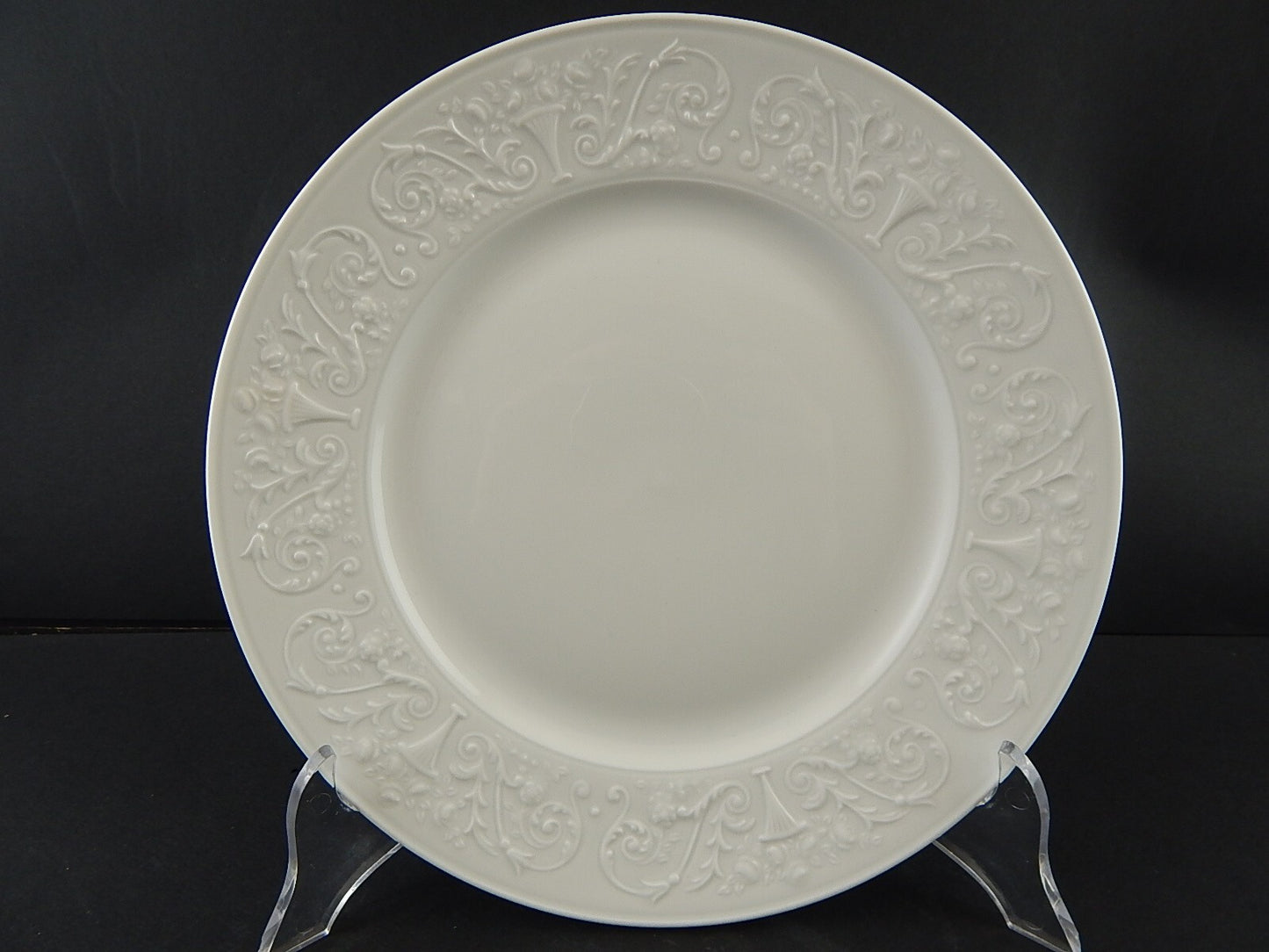 SERVIZIO 12 PIATTI LIMOGES RAYNAUD WASHINGTON PORCELLANA BIANCA DECORO ARABESCHI