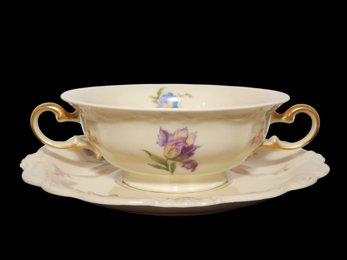 PREZIOSA ROCAILLE ANTICA TAZZA BRODO CONSOMME' PORCELLANA ROSENTHAL POMPADOUR