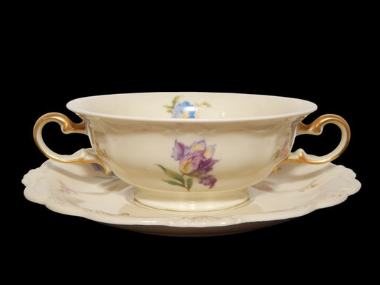 PREZIOSA ROCAILLE ANTICA TAZZA BRODO CONSOMME' PORCELLANA ROSENTHAL POMPADOUR