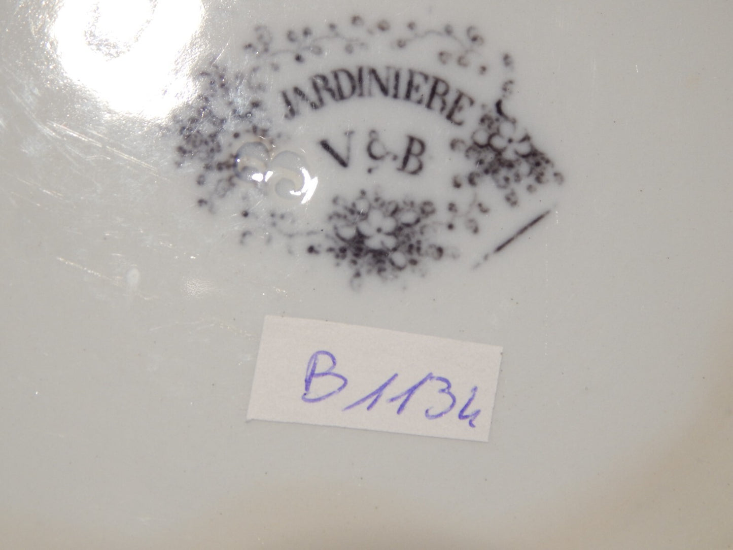 ANTICO GRANDE PIATTO FONDO CIOTOLA CERAMICA JARDINIERE VILLEROY & BOCH FINE 800