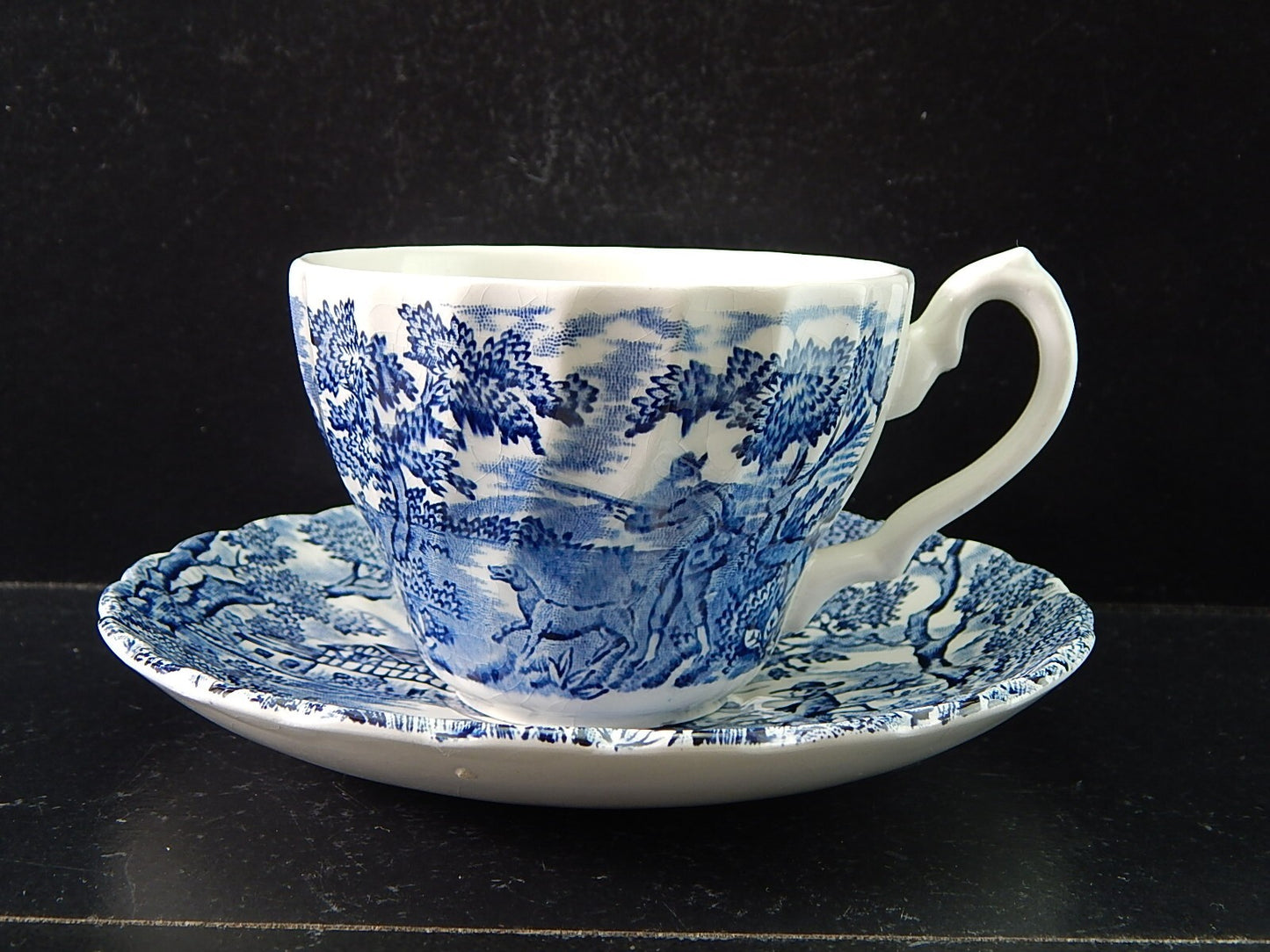 VINTAGE CERAMICA TAZZA TE' THE HUNTER MYOTT POTTERY ENGLAND IL CACCIATORE #2118