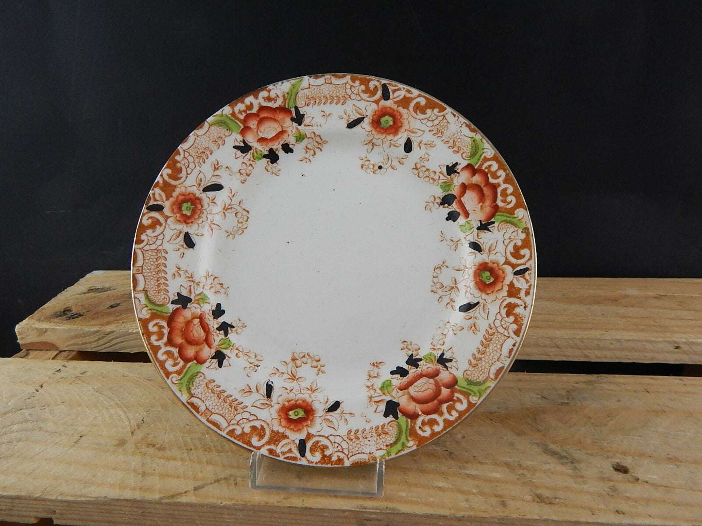 ANTICO PREZIOSO TRIO TAZZA TÈ 2 PIATTI PORCELLANA INGLESE EPOCA VITTORIANA #5919