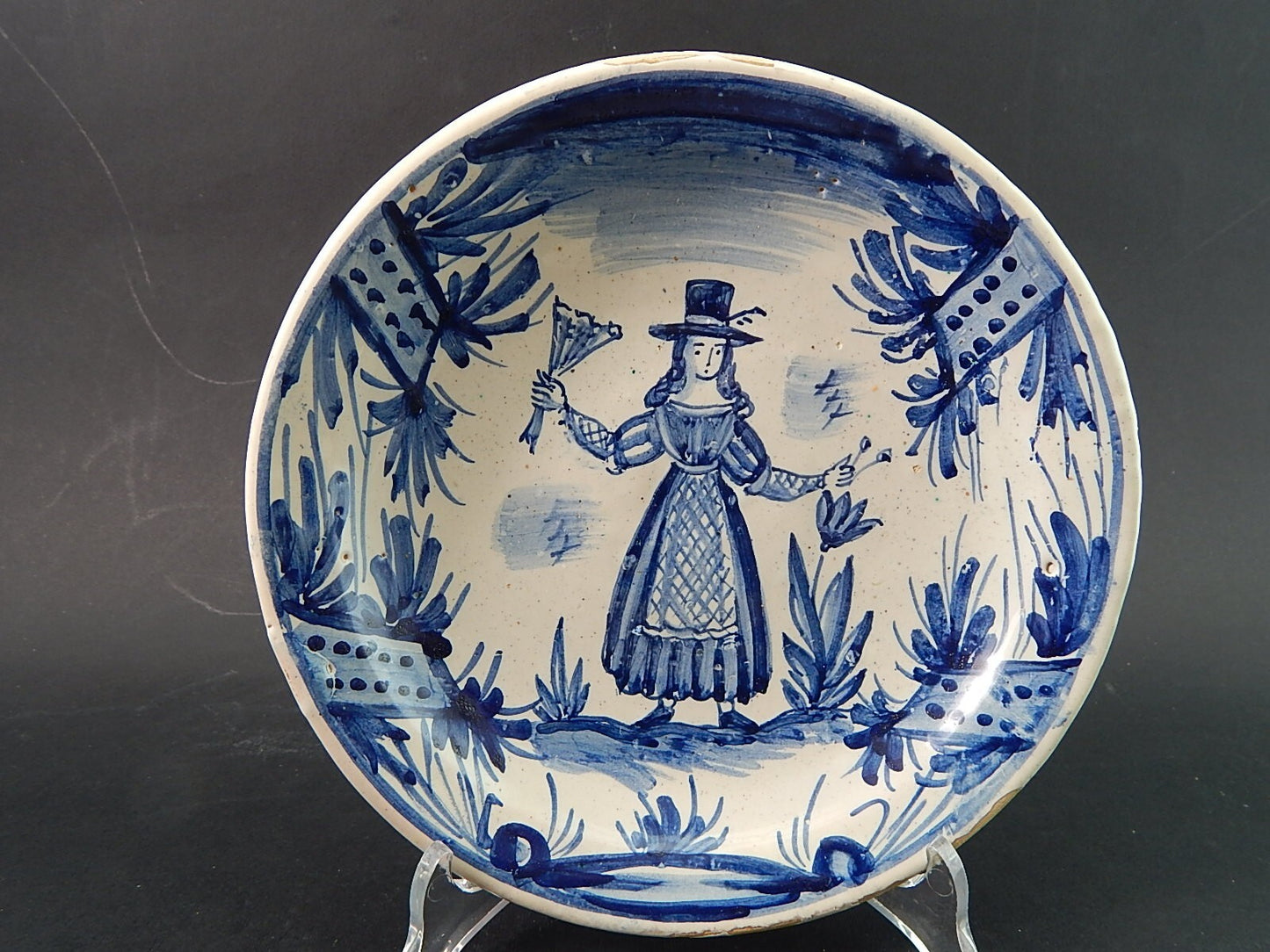 ARTE POVERA PIATTO CERAMICA SPAGNOLA CATALANA GUIVERNAU PRIMA META' 900 #2013