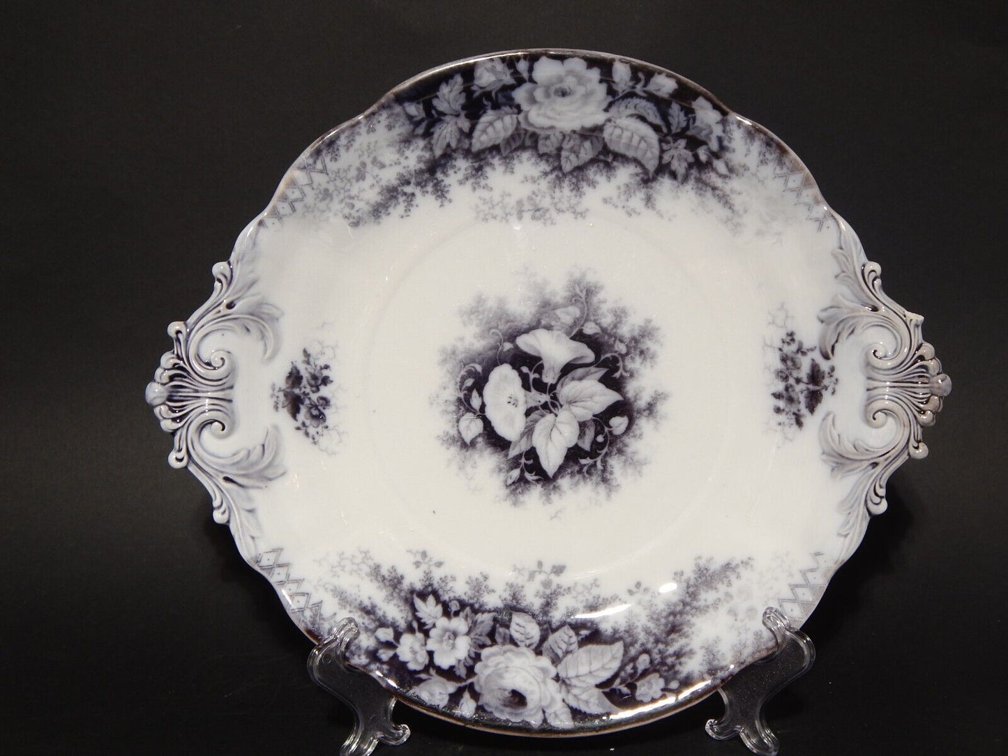 ANTICO RARO VASSOIO CERAMICA DISEGNO JARDINIERE VILLEROY & BOCH FINE '800