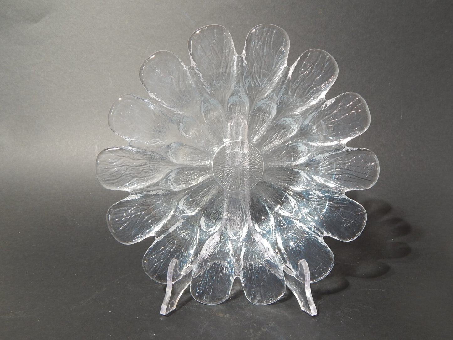 HOLMEGAARD CENTROTAVOLA IN VETRO PORTA CANDELA MARGHERITA VINTAGE ANNI 70