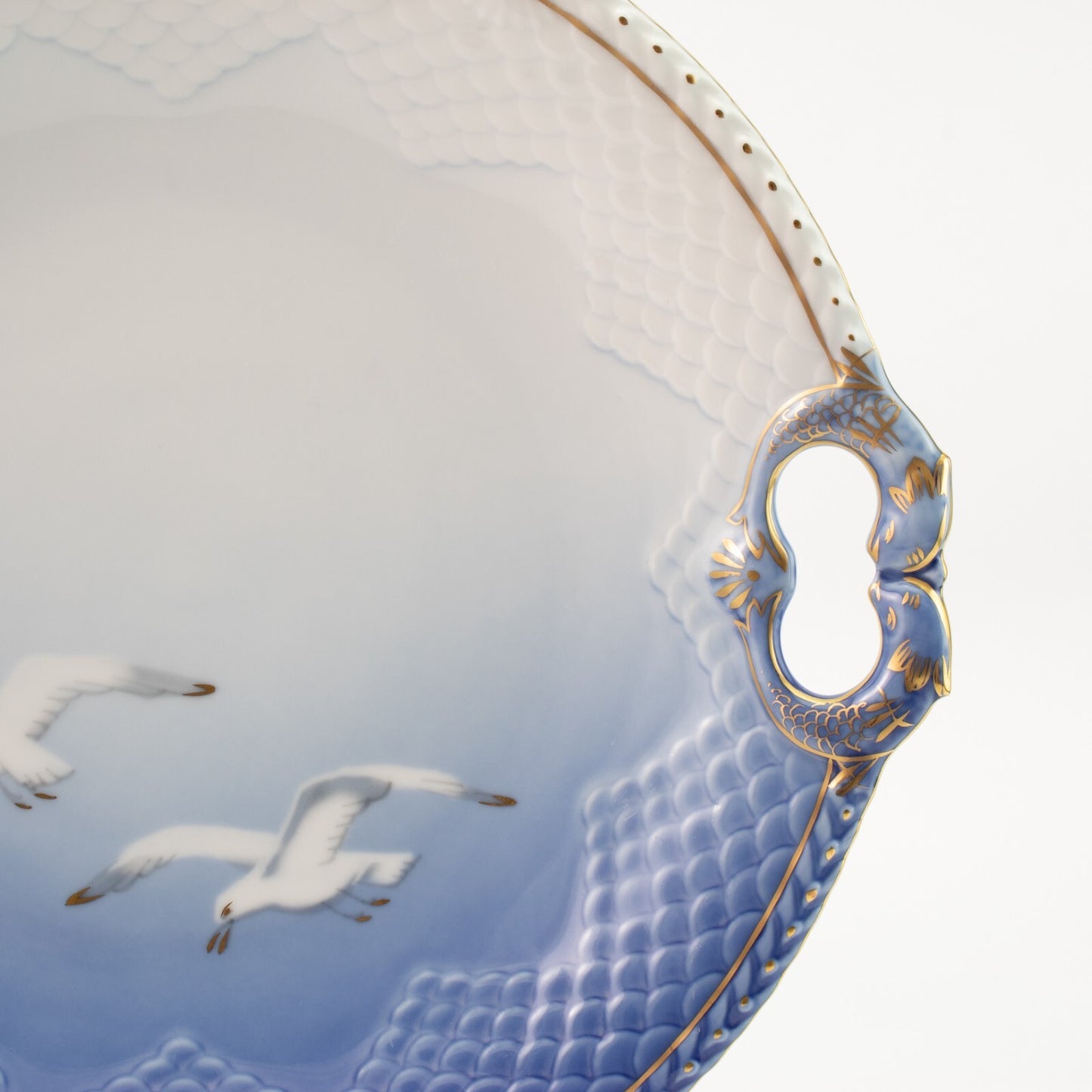 PIATTO PORTATA ROTONDO 26 CM PORCELLANA ORO ZECCHINO GABBIANI BING&GRONDAHL 304