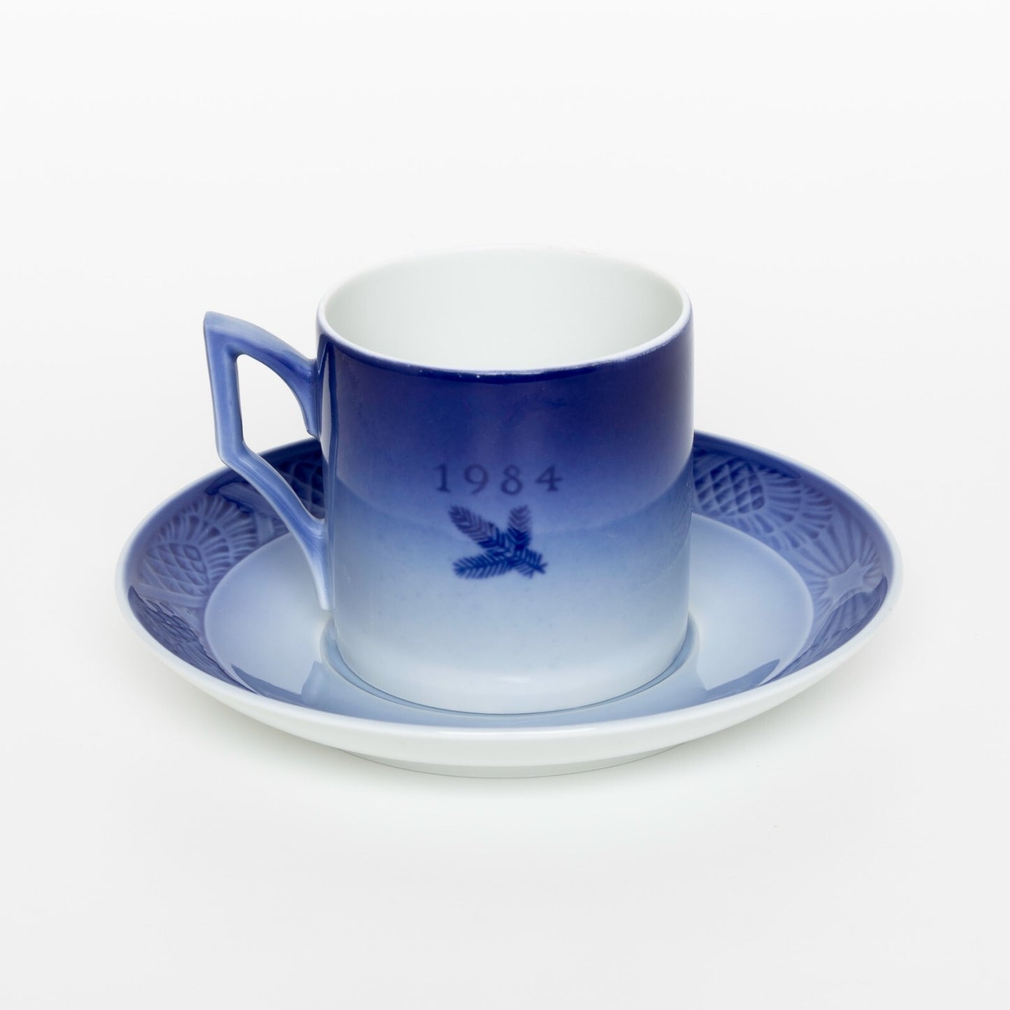 ROYAL COPENHAGEN PORCELLANA TAZZA DI NATALE 1984 CON SCATOLA ORIGINALE CM 7