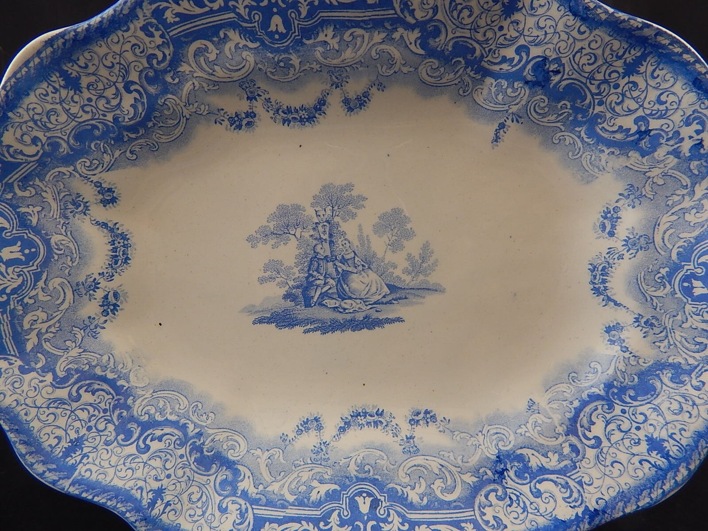 COPELAND & GARRETT 1844 ANTICO RARO PREZIOSO VASSOIO CERAMICA LOUIS QUATORZE