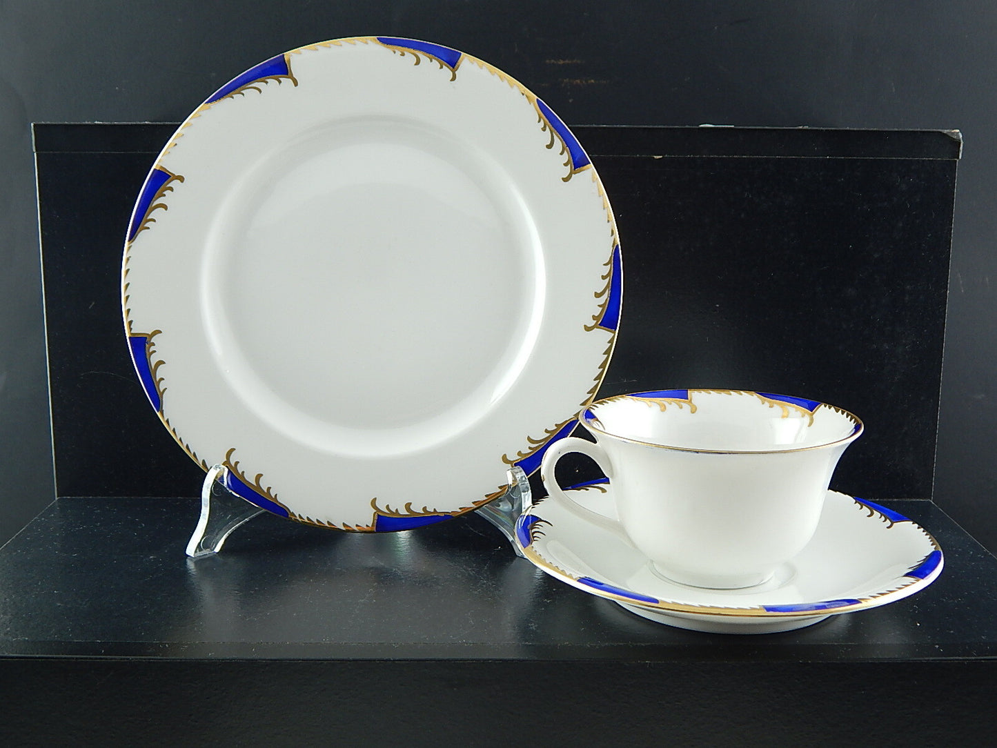 ANTICO ART DECO SET TRIO TAZZA TÈ PORCELLANA WÜRTTEMBERG BAUER&PFEIFFER