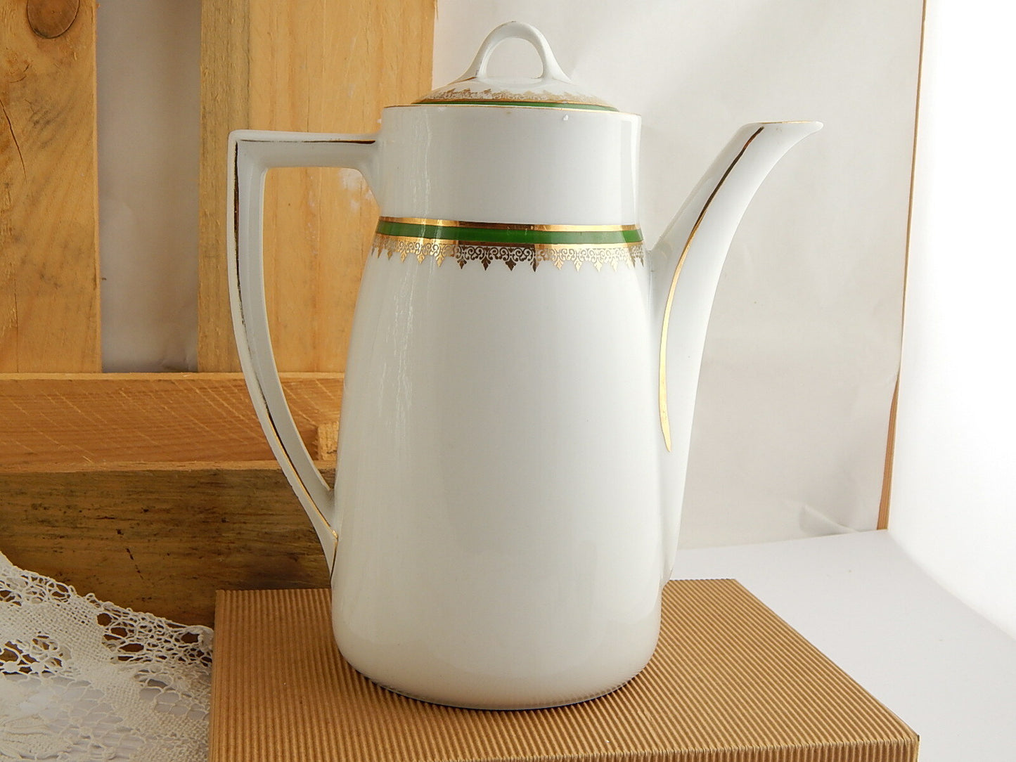 ANTICA RARA CAFFETTIERA STILE IMPERO PORCELLANA KPM WALDENBURG FINE 800