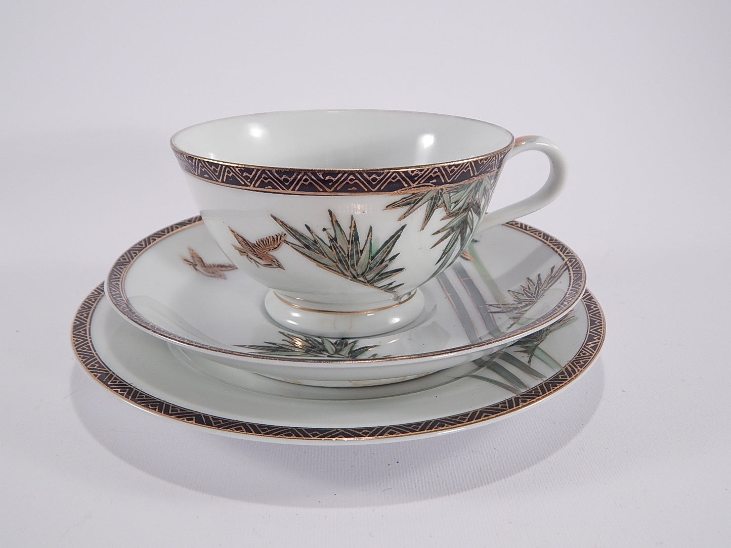 ANTICA PORCELLANA TAZZA TE' E PIATTINO GIAPPONE KUTANI JAPANESE CUP SAUCER