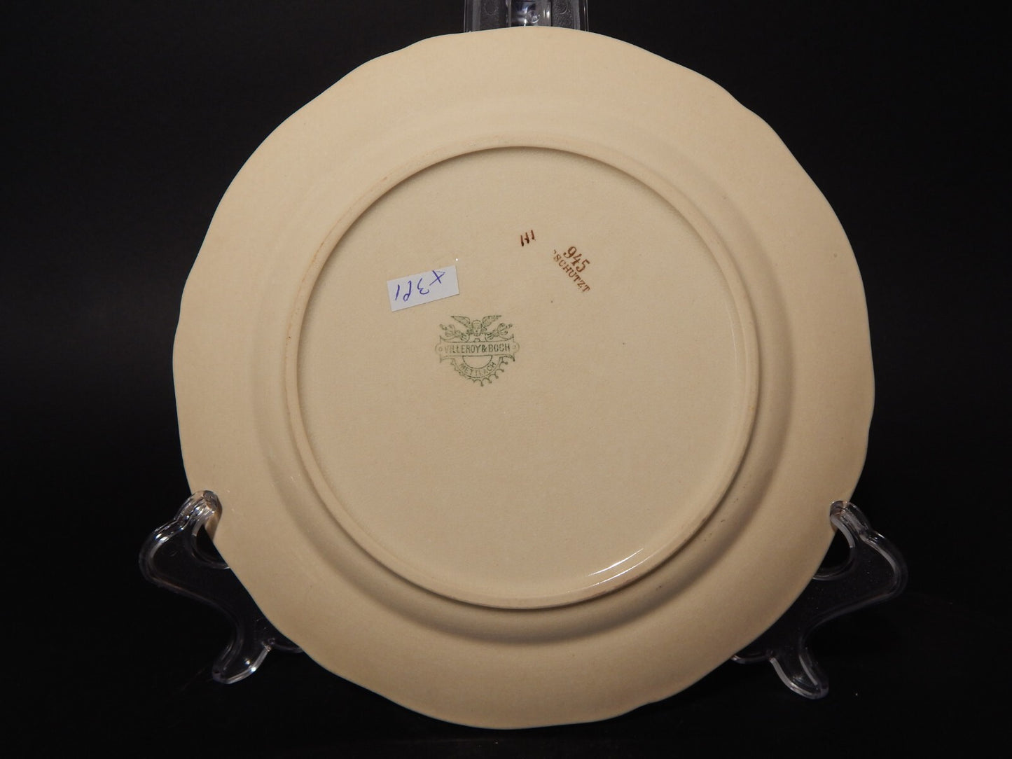 ANTICO RARO PIATTO CERAMICA VILLEROY&BOCH METTLACH DI FINE 1800 CM 23