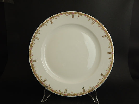 ANTICA VASSOIO ROTONDO PORCELLANA GINORI LIBERTY GHIRLANDE DI ROSE ORO ZECCHINO