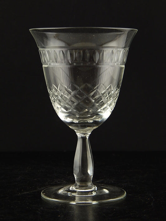 ANTICO ART DECO BICCHIERE CALICE CRISTALLO MOLATO 14,5 CM ALTEZZA