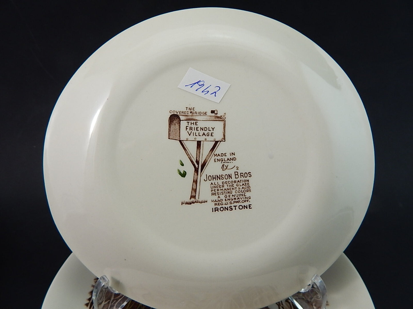 VINTAGE SET 6 PIATTI OVALI SEMI PORCELLANA JOHNSON BROS THE FRIENDLY VILLAGE