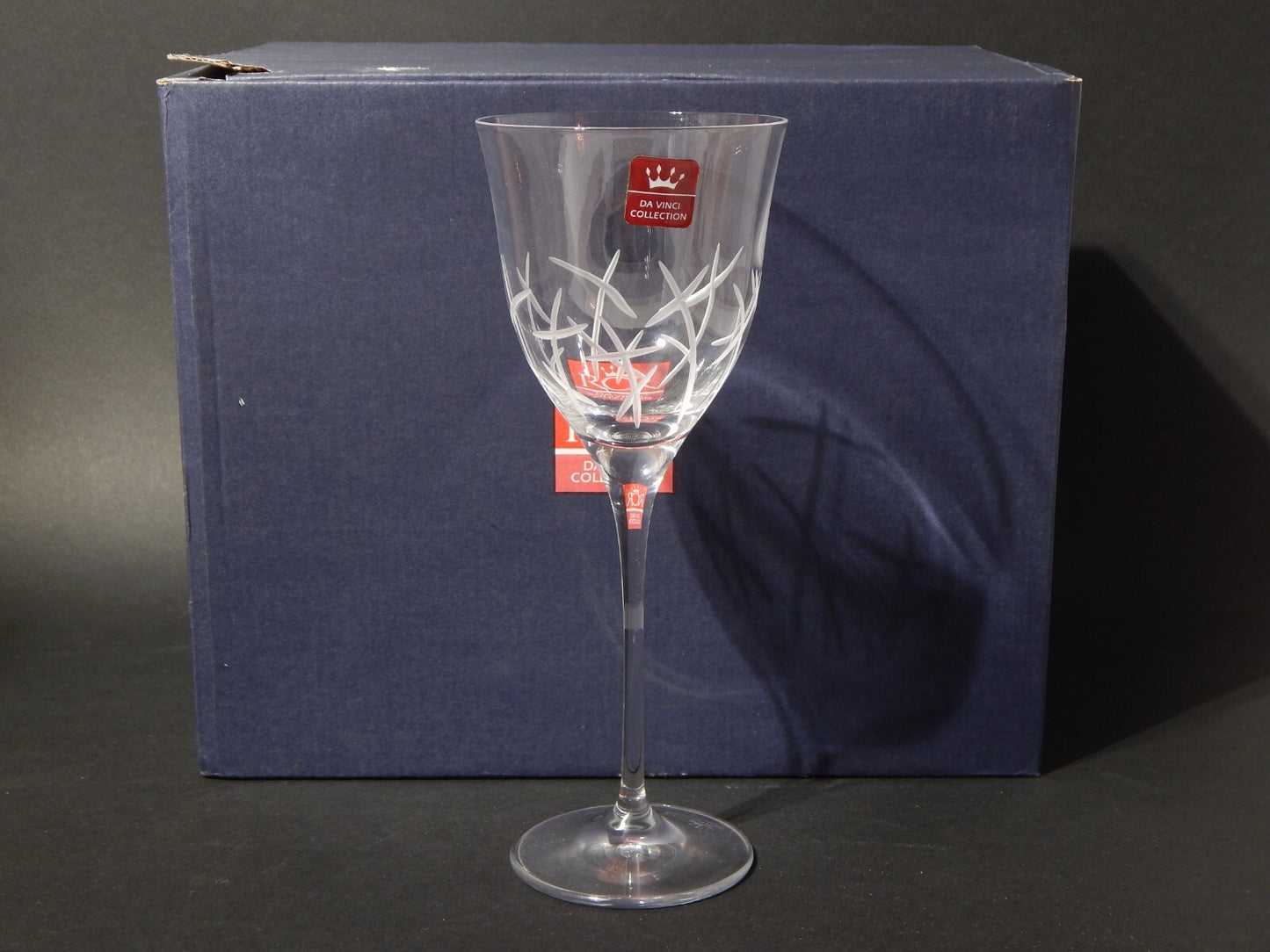 VINTAGE ELEGANTE SERVIZIO 6 BICCHIERI CALICI CRISTALLO COLLEZIONE DA VINCI ITALY