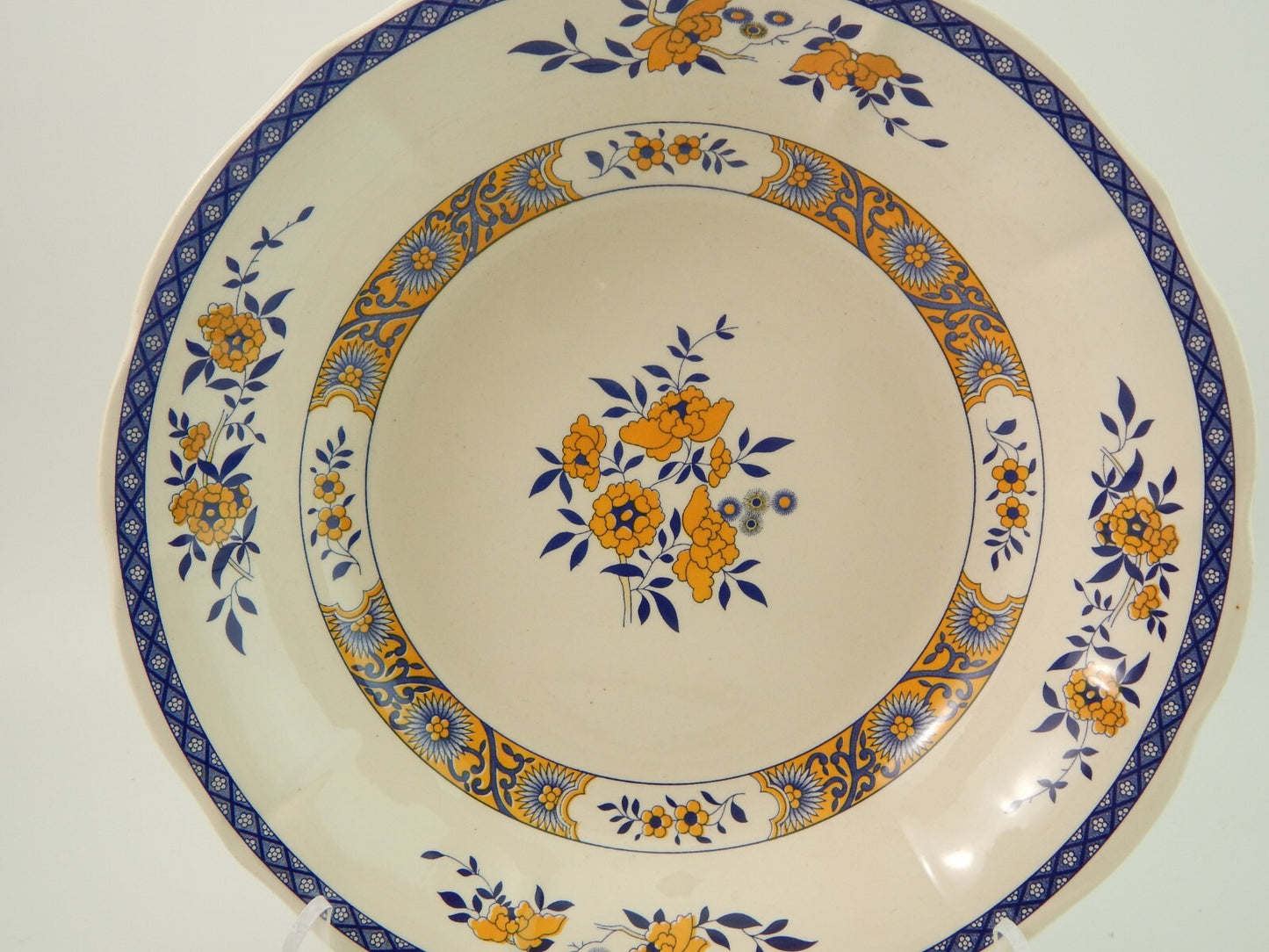 CIOTOLA INSALATIERA CERAMICA MONDOVI' VEDOVA BESIO DEL 1999 DECORO SAXON BLUE